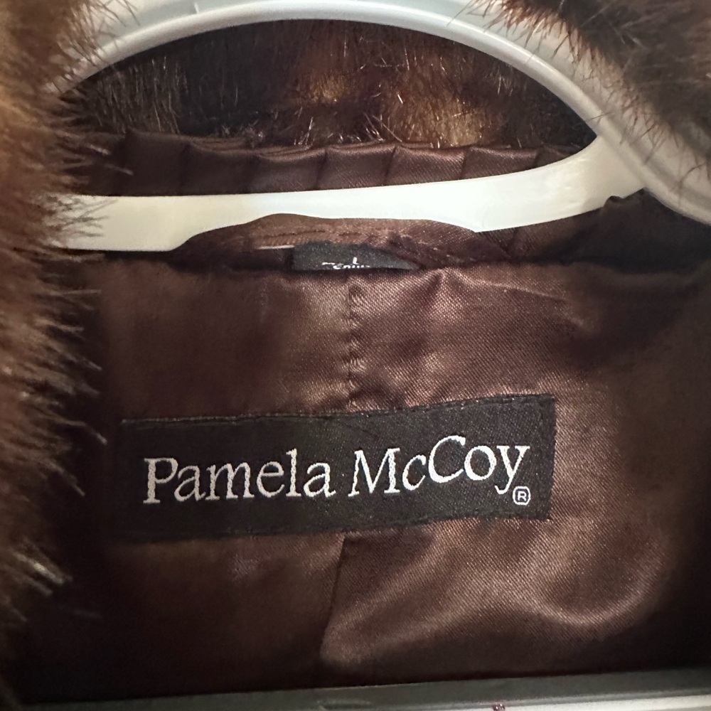 Pamela McCoy Full-Length Brown faux Fur Coat - Picture 3 of 10